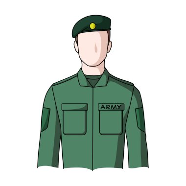 Karikatür tarzı vektör simge stok çizim web Soldier.Professions tek simge.