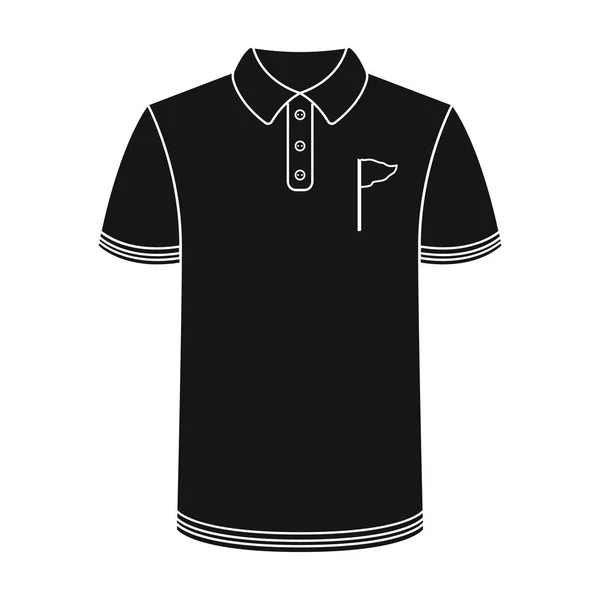 Uniforme shirt voor golf. Golfclub één pictogram in zwarte stijl vector symbool stock illustratie web. — Stockvector