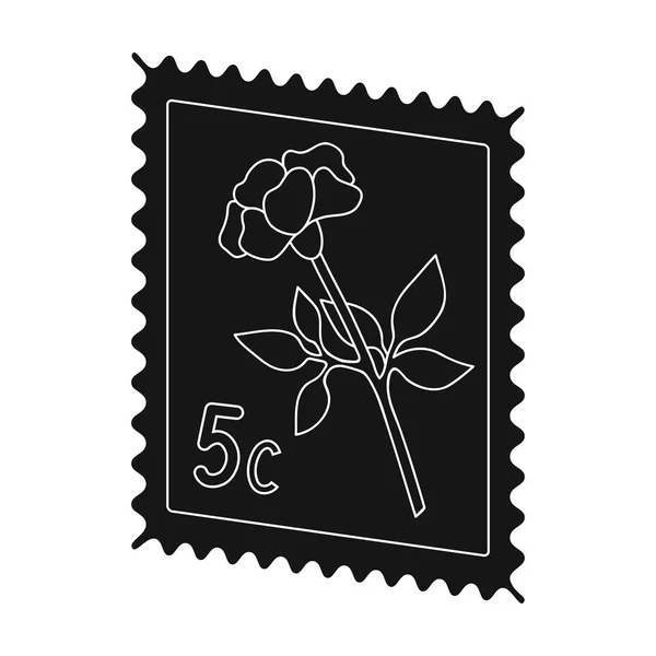 Пошта Stamp.Mail і поштовий індекс одиночної піктограми в чорному стилі Векторні ілюстрації в мережі . — стоковий вектор