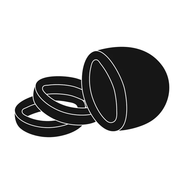 Zwarte olijven. Olijven enkel pictogram in zwarte stijl vector symbool stock illustratie web. — Stockvector