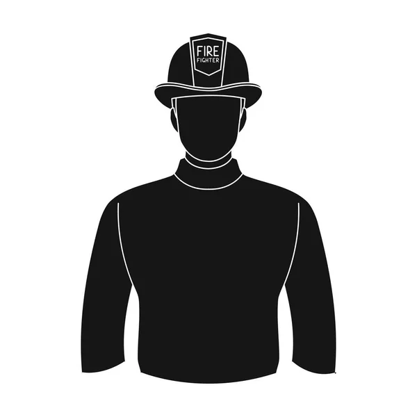 Combattant d'incendie.Professions icône unique en noir style vectoriel symbole illustration web . — Image vectorielle