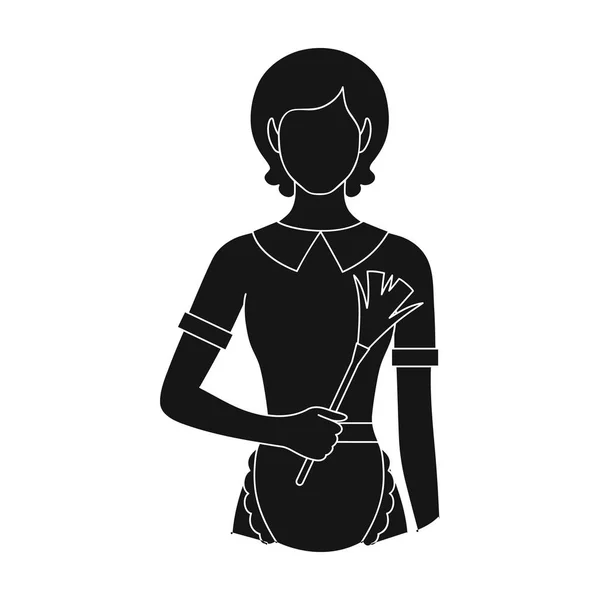 Maid.professions einzelnes Symbol im schwarzen Stil Vektor Symbol Stock Illustration Web. — Stockvektor