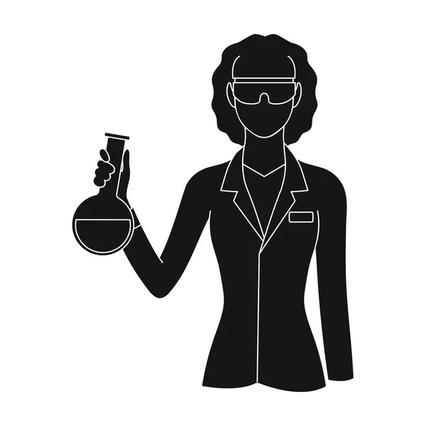 Chemist.Professions single icon in black style vector symbol stock illustration web. — Stock Vector