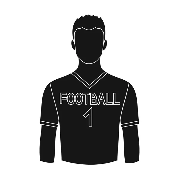 Footballer.Professions icono único en negro estilo vector símbolo stock ilustración web . — Vector de stock
