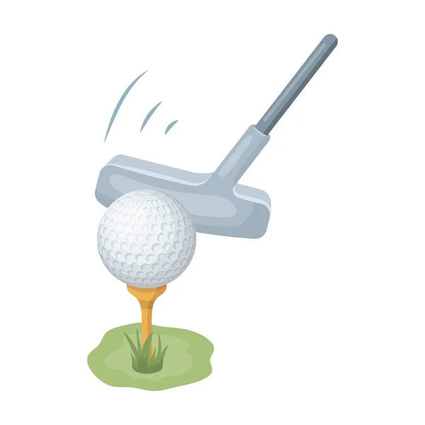 Labda és a Odyssey putter Golf. Golf club egyetlen ikonját rajzfilm stílusú vektor szimbólum stock illusztráció web. — Stock Vector