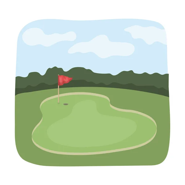 Golf Sahası. Golf Kulübü tek kutsal kişilerin resmi içinde karikatür tarzı vektör simge stok çizim web. — Stok Vektör