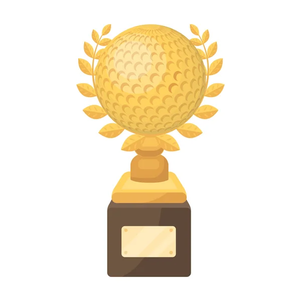 Puchar za zwycięstwo w turnieju golfa. Klub golfowy pojedynczej ikony w www czas ilustracja kreskówka styl wektor symbol. — Wektor stockowy