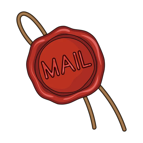 Ущільнення воску. Пошта та поштовий індекс у стилі мультфільму Векторний символ стокової ілюстрації веб . — стоковий вектор