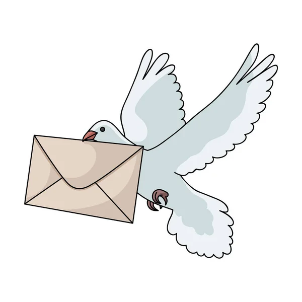 Post duif. Mail en postbode één pictogram in cartoon stijl vector symbool stock illustratie web. — Stockvector