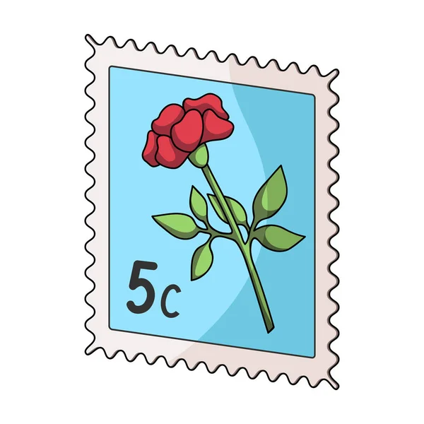 Briefmarke und Postbote einziges Symbol im Cartoon-Stil Vektor Symbol Stock Illustration Web. — Stockvektor