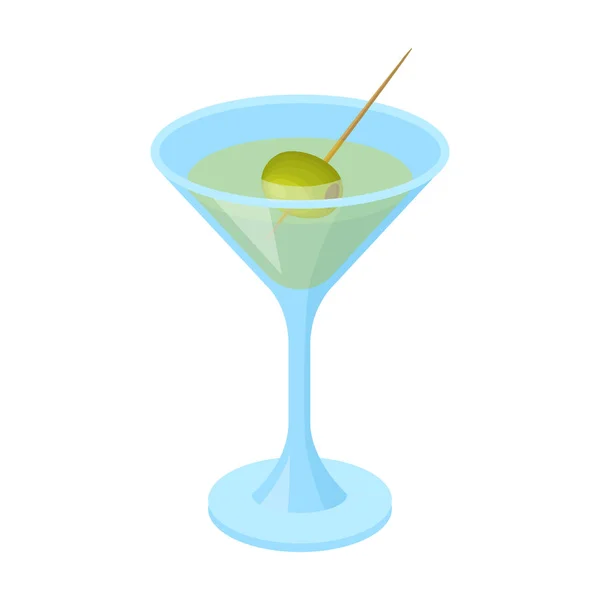 Un vaso de alcohol con olive.Olives único icono en el estilo de dibujos animados vector símbolo stock ilustración web . — Archivo Imágenes Vectoriales