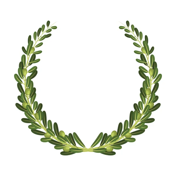 Corona de ramas de oliva.Aceitunas icono único en el estilo de dibujos animados vector símbolo stock ilustración web . — Vector de stock