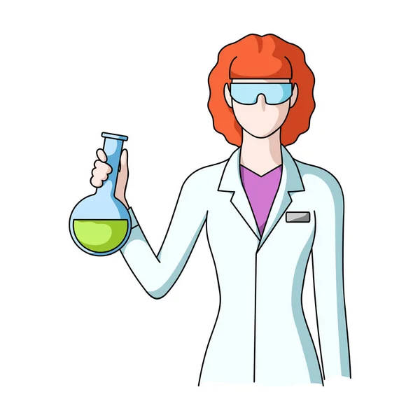 Chemist.Professions single icon in cartoon style vector symbol stock illustration web. — Stock Vector