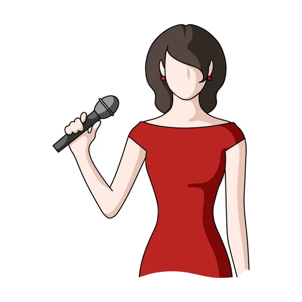 Singer.Professions único icono en el estilo de dibujos animados vector símbolo stock ilustración web . — Vector de stock