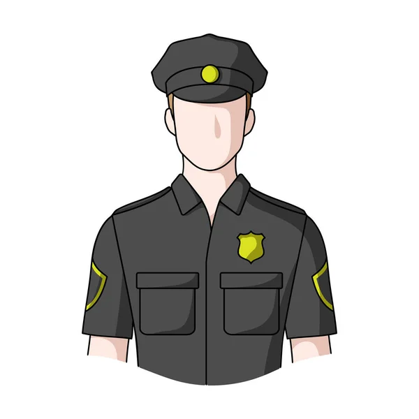 Policeman.Professions enda ikon i tecknad stil vektor symbol stock illustration web. — Stock vektor