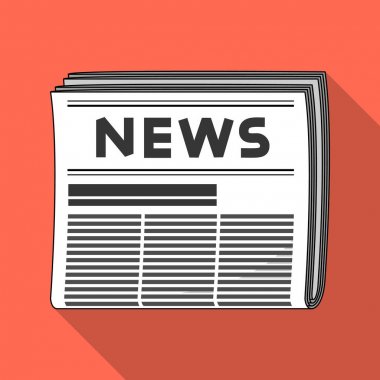 Düz stil vektör simge stok çizim web Newspaper.Mail ve postacı tek simge.