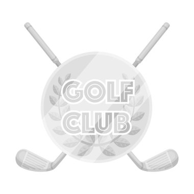 Golf kulübü'nün amblemi. Golf Kulübü tek kutsal kişilerin resmi içinde tek renkli stil vektör simge stok çizim web.