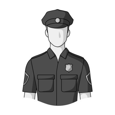 Tek renkli stil vektör simge stok çizim web Policeman.Professions tek simge.