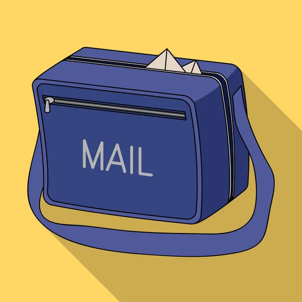 Postal bag.Mail y cartero único icono en el estilo plano vector símbolo stock ilustración web . — Vector de stock