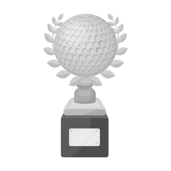 Kupa-a győztes egy golf versenyen. Golf club egyetlen ikon-ban fekete-fehér stílus vektor szimbólum stock illusztráció web. — Stock Vector
