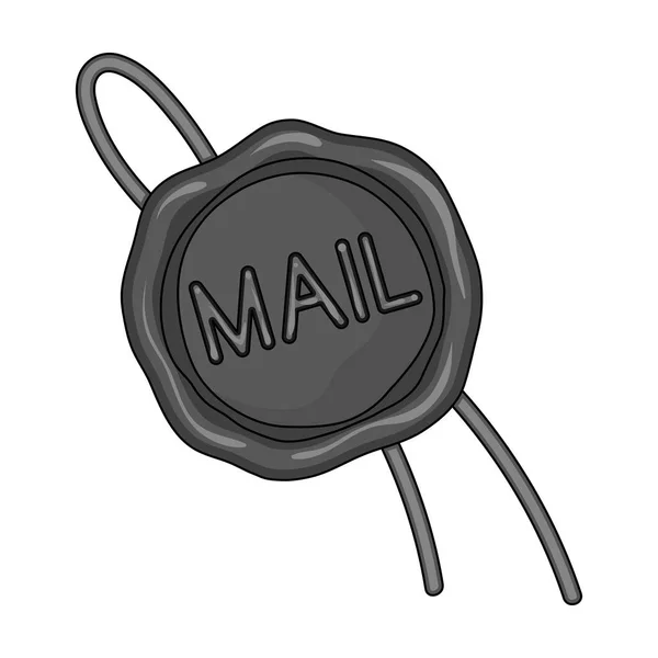 Wax seal.Mail and postman single icon in monochrome style vector symbol stock illustration web. — Stock Vector