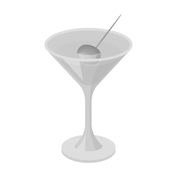Un vaso de alcohol con olive.Olives icono único en el estilo monocromo vector símbolo stock ilustración web . — Archivo Imágenes Vectoriales