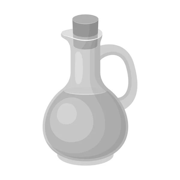 Jarra con aceite de oliva.Aceitunas icono único en el estilo monocromo vector símbolo stock ilustración web . — Archivo Imágenes Vectoriales