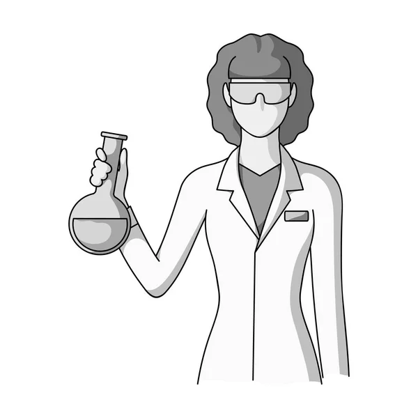 Chemist.Professions single icon in monochrome style vector symbol stock illustration web. — Stock Vector