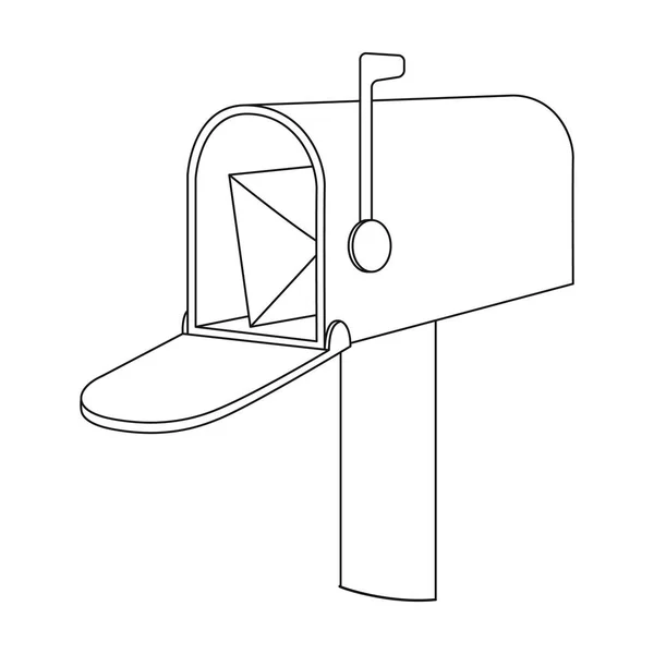 Casella di corrispondenza.Mail e postino singola icona in stile contorno vettoriale simbolo stock illustrazione web . — Vettoriale Stock