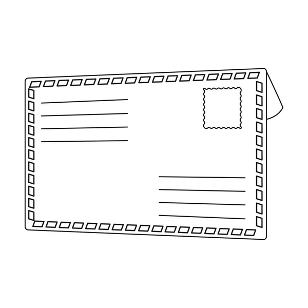 Busta postale.Mail e postino singola icona in stile contorno vettore simbolo stock illustrazione web . — Vettoriale Stock