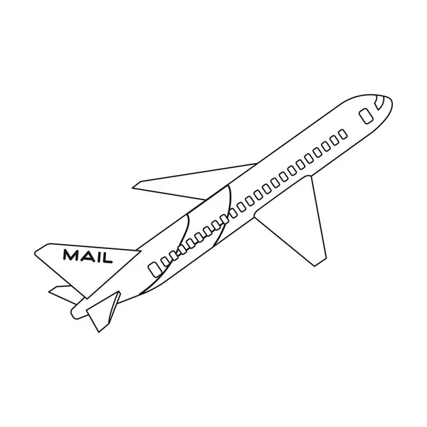 Почтовый самолет. Почта и почтальон одна иконка в набросок стиль векторного символа фондового иллюстрации веб . — стоковый вектор