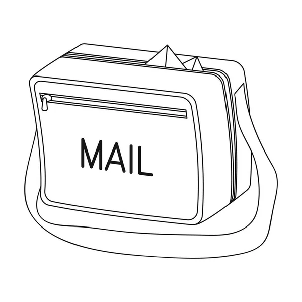 邮政袋。在大纲样式矢量符号股票图 web 邮件和邮递员单个图标. — 图库矢量图片