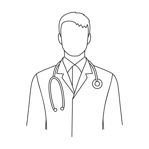 Doctor.Professions single icon in outline style vector symbol stock illustration web. — Stock Vector