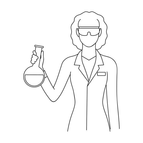 Chemist.Professions single icon in outline style vector symbol stock illustration web. — Stock Vector