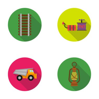 Ryllsy, vzryvchatka, Damper, fener. Benim toplama simgeler düz stil vektör simge stok çizim web ayarlamak.