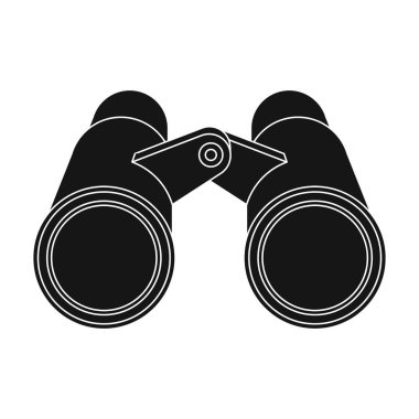 Dürbün gözlem için. Afrika safari tek simge siyah stil vektör simge stok çizim web içinde.