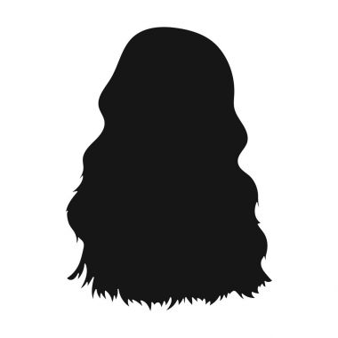 Kırmızı uzun geri. Saç modeli tek simge siyah stil vektör simge stok çizim web içinde geri.