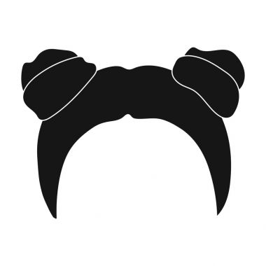 Kırmızı iki bobin ile. Saç modeli tek simge siyah stil vektör simge stok çizim web içinde geri.