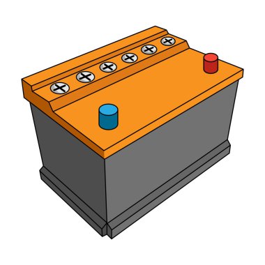 Otomobil pil için. Karikatür tarzı vektör simge stok çizim web araba tek simge.