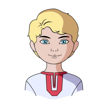 Russian.Human yarış tek simge karikatür tarzı vektör simge stok çizim web içinde.