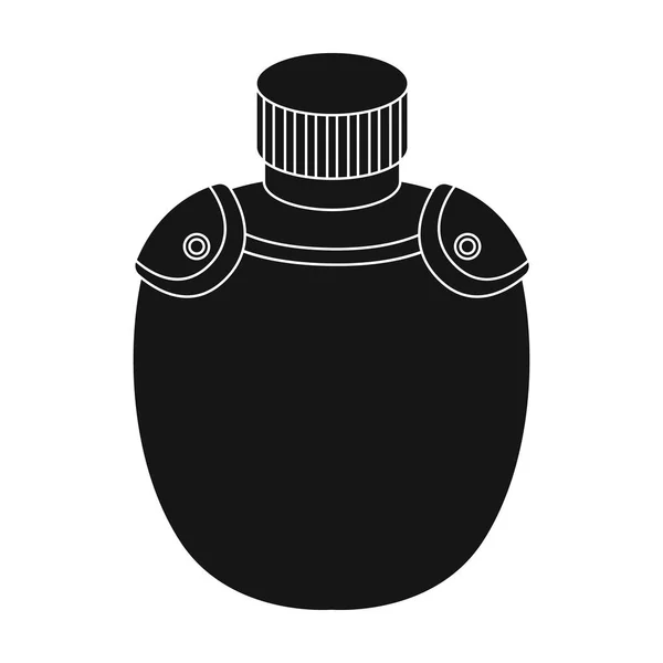 Frasco com água no caso.Safari Africano único ícone em estilo preto símbolo vetorial estoque ilustração web . — Vetor de Stock