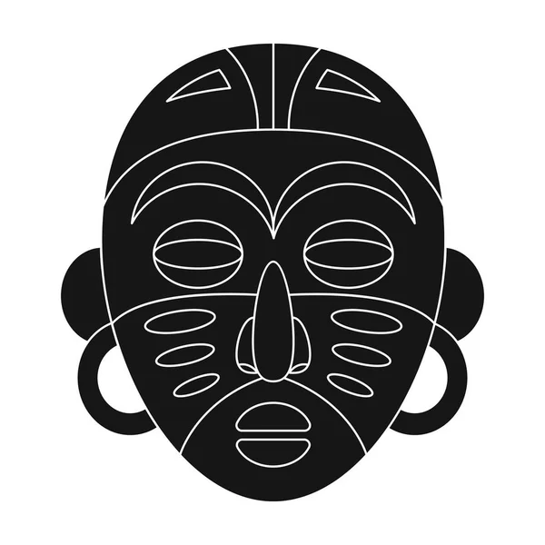 Máscara tribal africana.Safari Africano único ícone em estilo preto símbolo vetorial estoque ilustração web . — Vetor de Stock