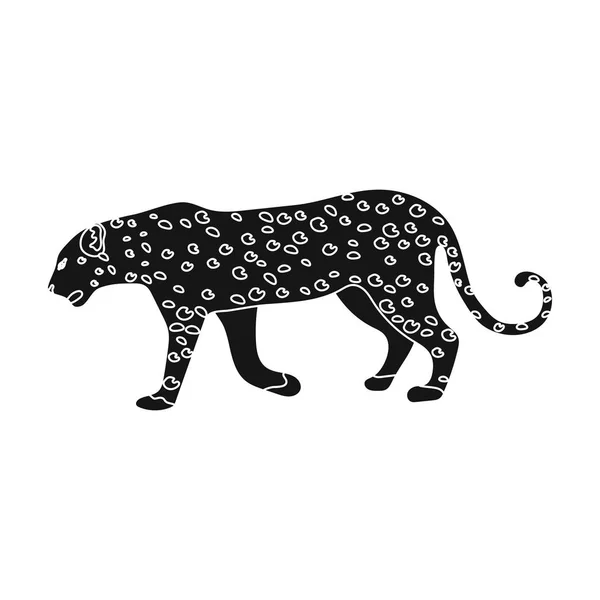 黑色风格矢量符号股票图 web Leopard.African safari 单个图标. — 图库矢量图片