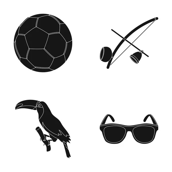 Brazil, country, ball, football . Brazil country set collection icons in black style vector symbol stock illustration web.