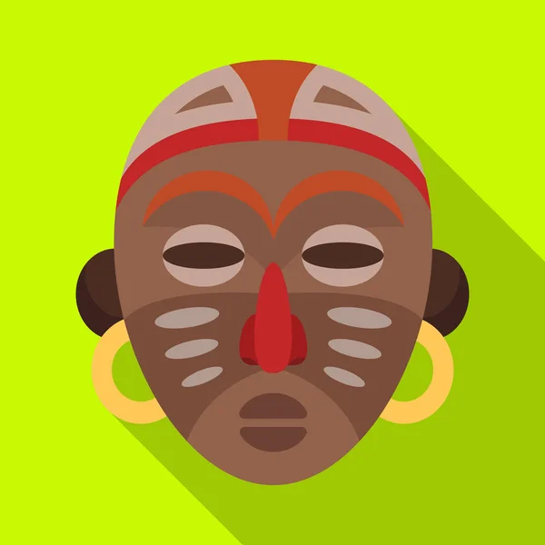 Máscara tribal africana.Safari Africano único ícone em estilo plano símbolo vetorial estoque ilustração web . —  Vetores de Stock