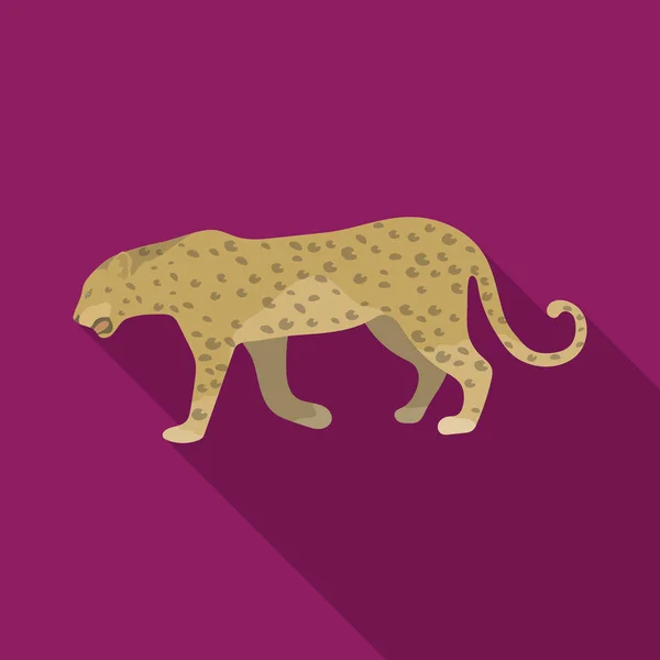 Leopard.African safari enda ikon i platt stil vektor symbol stock illustration web. — Stock vektor