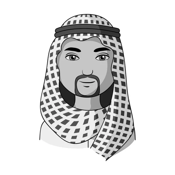 Arab.Human race één pictogram in zwart-wit stijl vector symbool stock illustratie web. — Stockvector
