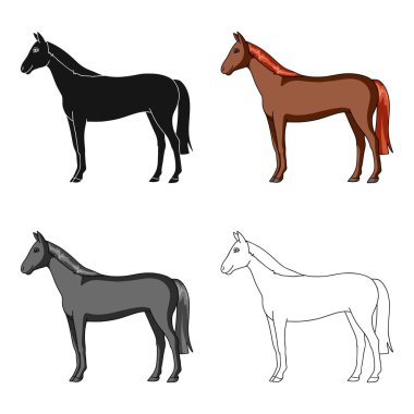 Karikatür tarzı vektör simge stok çizim web Horse.Animals tek simge.
