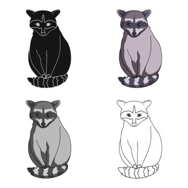 Karikatür tarzı vektör simge stok çizim web Raccoon.Animals tek simge.