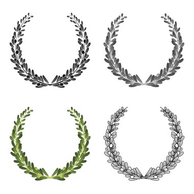 Çelenk zeytin dalı üzerinden. Zeytin karikatür tarzı vektör simge stok çizim web simgesinde tek.